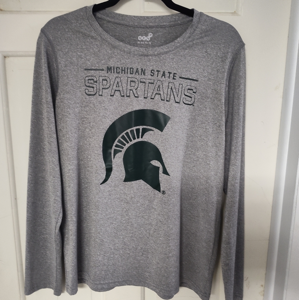Gray Michigan State Spartans Long Sleeve Tee